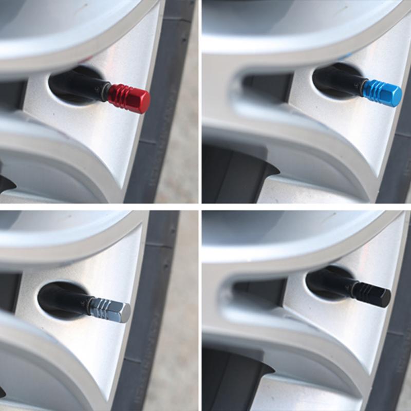 4pc/set Car Wheel Tire Valve Caps Auto Tire Air Caps Bolt-in Aluminum Tubeless Stem With Dust Car Valves Caps For Fiat/Ford