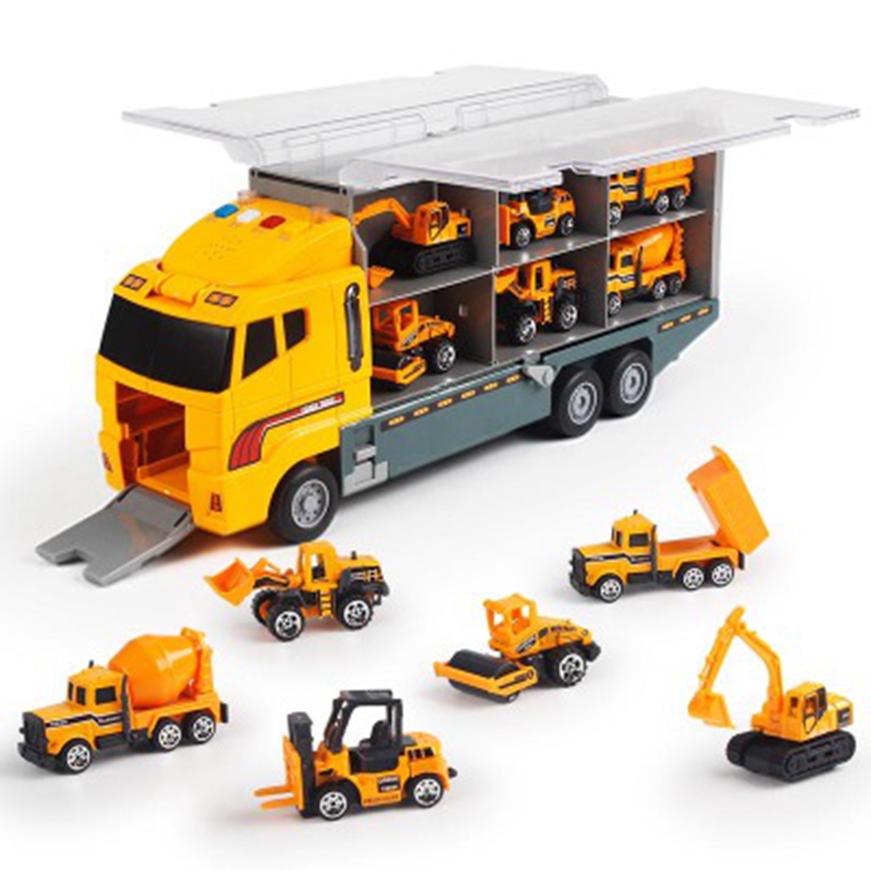 Big Truck Toy 6PCS Mini Alloy Diecast Car Model 1:64 Scale Toys Vehicles Carrier Truck Engineering Car Toys For Kids Boys
