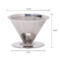 Stainless Steel Mesh Coffee Filter Paperless Pour Over Cone Dripper Reusable