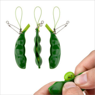 Squishy Infinite Squeeze Edamame Bean Pea Expression Chain Key Pendant Ornament Stress Relieve Decompression Toys