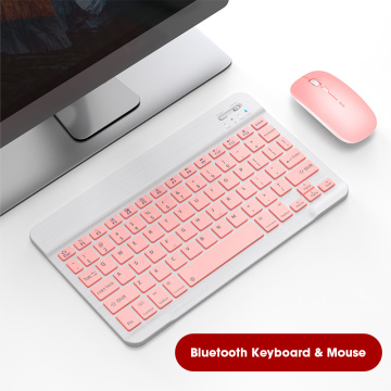 Bluetooth Keyboard For iPad Tablet Wireless Keyboard And Mouse Mini 60% Pink Keyboard Mouse Combo For iOS Android Keycap Office