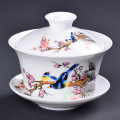 Garden Pastrol Gaiwan Porcelain Jingdezhen Sancai Cover Bowl Blue and White Ceramic Bird Tea Bowl Fish Tea Tureen Accessories