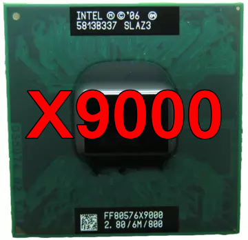 Original lntel Core Laptop processor X9000 CPU 6M Cache, 2.8 GHz, 800 MHz FSB Dual-Core Laptop processor