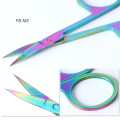 1pcs Rainbow Eyebrow Tweezers Curved Head Scissor Facial Hair Remover Makeup Trimmer Clip Nail Cuticle Manicure Tools BEFBM1-5