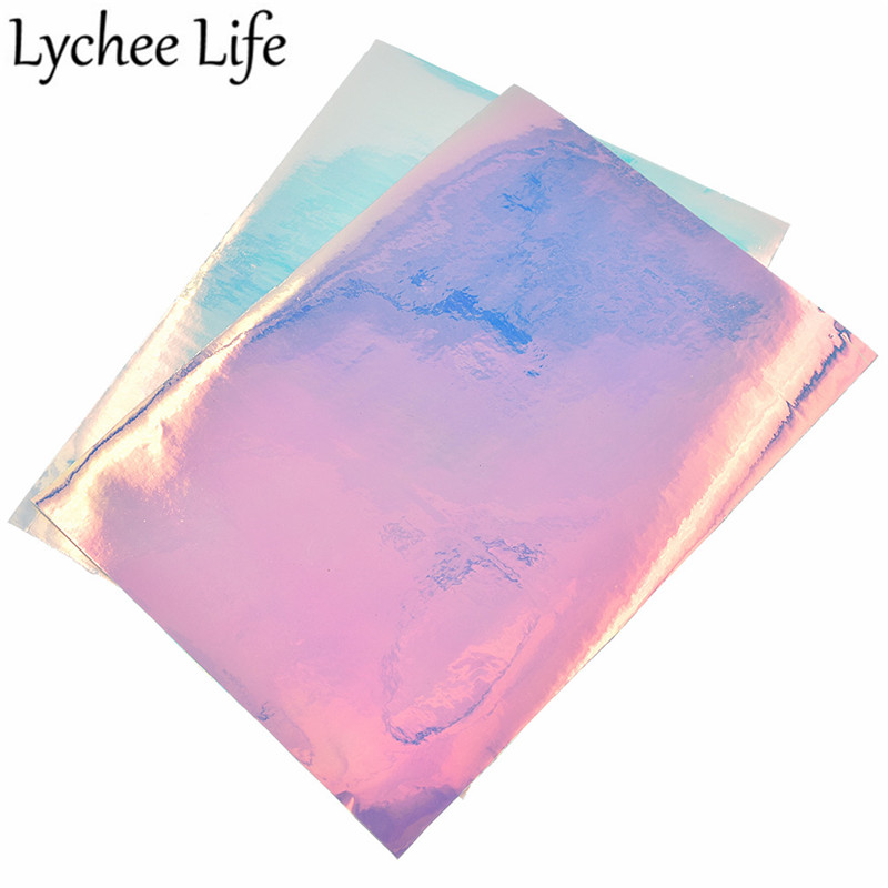 Lychee Life A5 Faux Leather Fabric Colorful PU Transparent Fabric DIY Modern Home Garment Textile Sewing Cloth Accessories