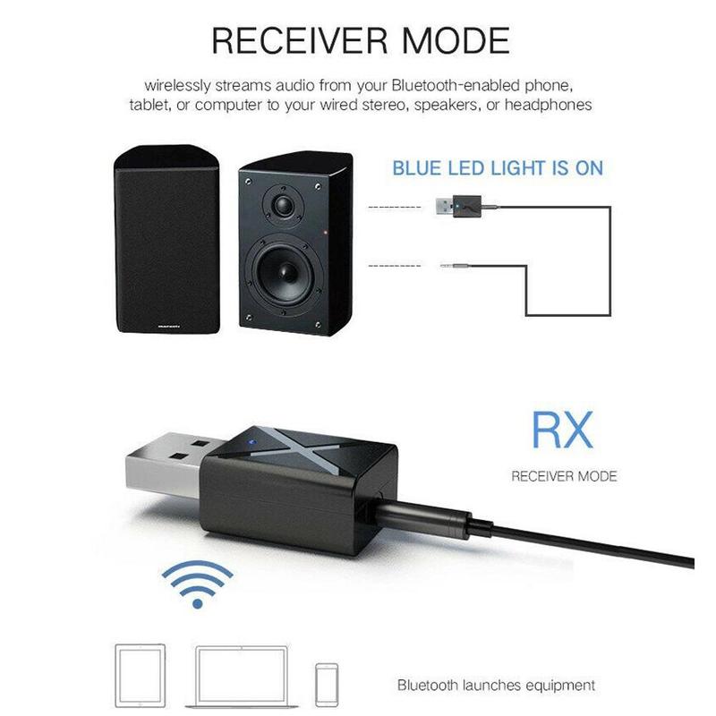 Bluetooth 5.0 Audio-ontvanger Zender Mini Stereo Bluetooth Aux Rca Usb 3.5 Mm Jack Voor Tv Pc Auto Kit draadloze Adapter