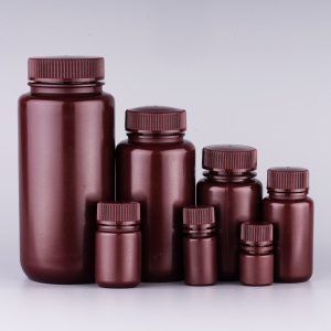 Reagent Bottle, Wide Mouth, HDPE, Brown/Amber Color