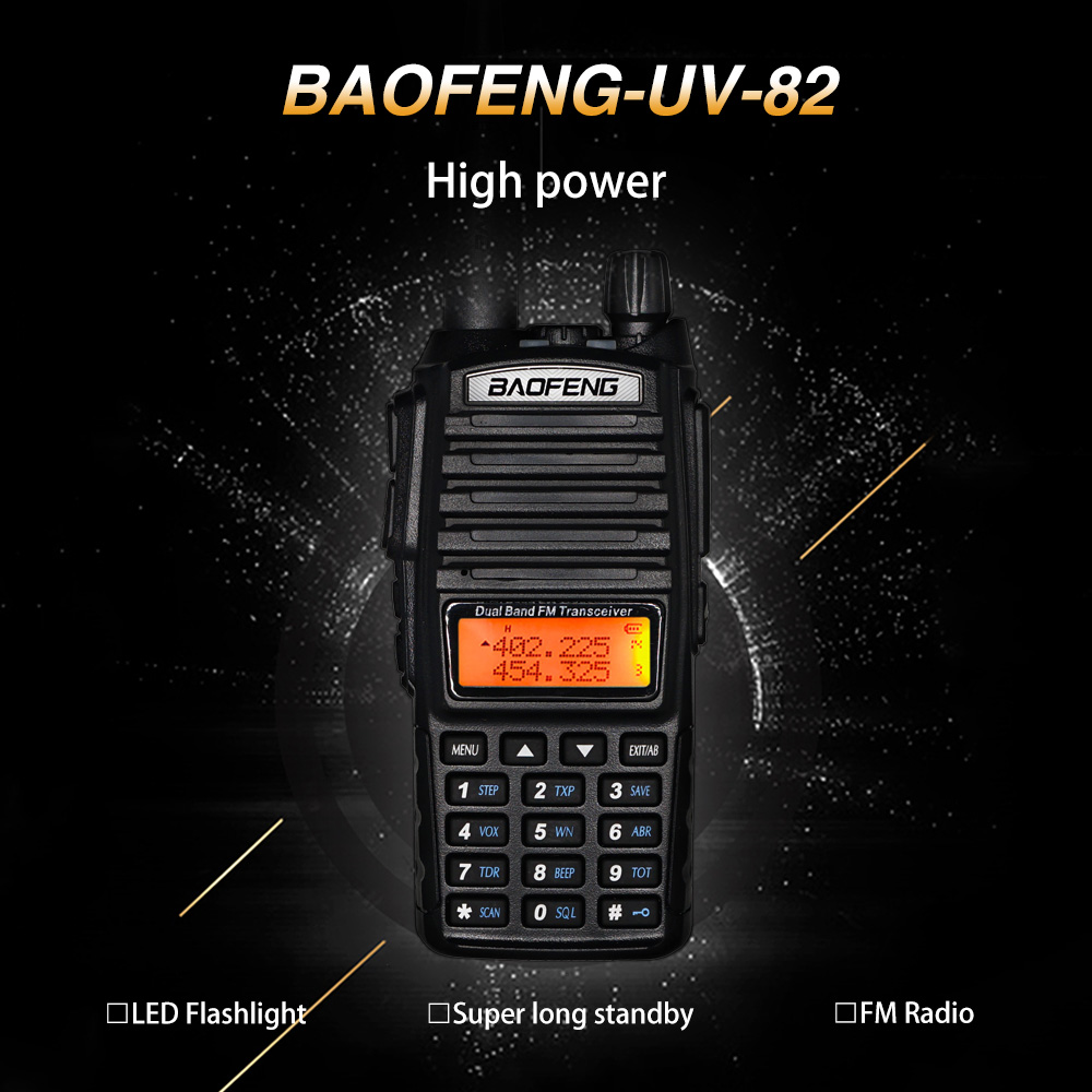 Tri-power Baofeng UV-82 8W High Power Walkie Talkie Dual Band VHF/UHF Portable Two Way Ham CB Radio UV82 Amateur UV 82 intercom