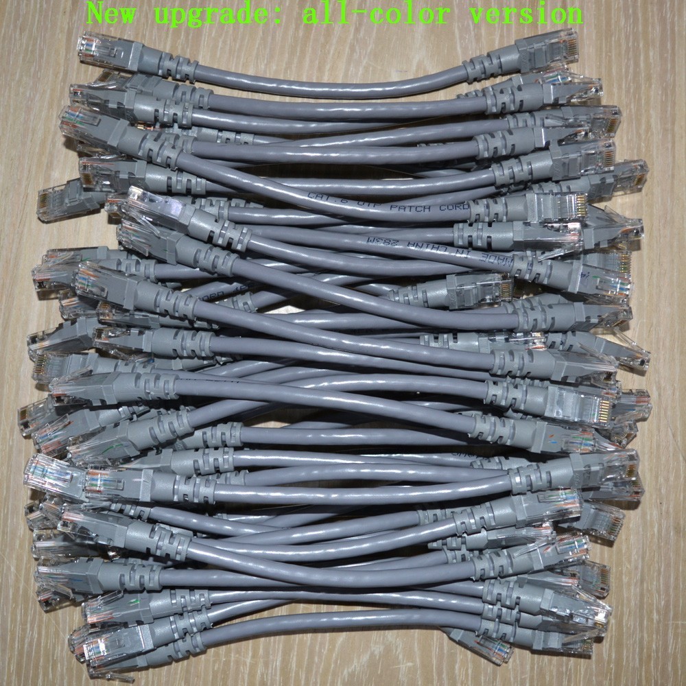 50pcs/lot 0.25m UTP CAT6 cable RJ45 network Solid pure copper twisted pair Patch Panel Patch cord Lan line Gigabit Ethernet
