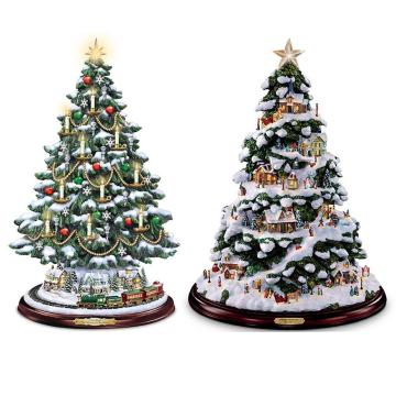 Christmas Tree Rotating Sculpture Train Decorations Paste Window Paste Stickers Home Decoration Accessories Wallpaper Decor