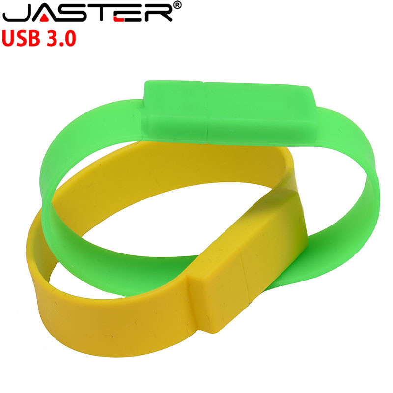 JASTER USB 3.0 10 ColorS bracelet wrist band pen drive 4GB 8GB 16GB 32GB usb flash drive 64GB wristband model U disk