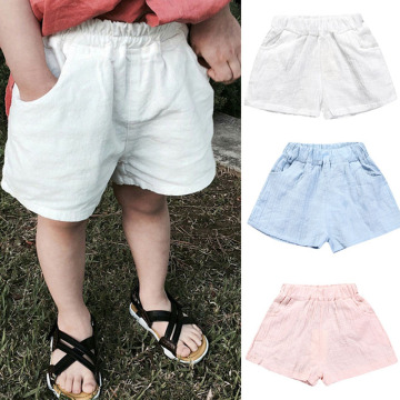 2020 Summer Cool Boys Shorts Children Girl Harem Pants for Kids Cotton Linen Beach Trousers 1-6Y Toddler Boy Sportspant Clothes