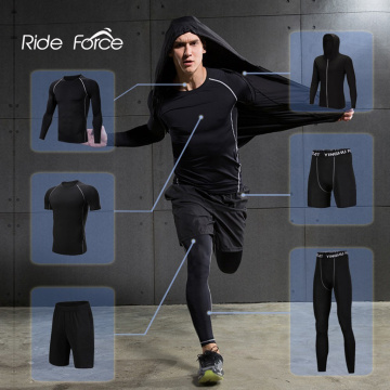 6 Pcs/Set Men's Tracksuit Compression Sports Suit Gym Fitness Clothes Running Jogging Sport Wear Training Workout Tights