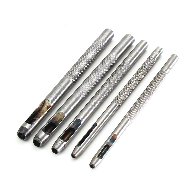 1.5-4MM 1.5/2.0/3.0/3.5/4.0mm 5pcs/set Steel Leather Punch Hole Craft Hollow Puncher Belt Leathercraf Tool Set with A Box