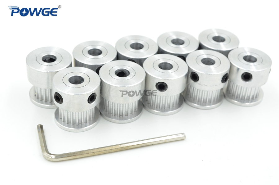 POWGE 2M 2GT Timing Pulley 20 Teeth Bore 5mm for 2MGT GT2 Open Synchronous belt width 6mm small backlash 20T 20Teeth 10pcs