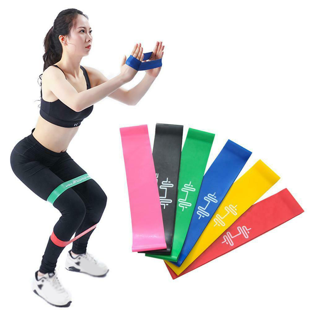 6Pcs/Set Resistance Bands Power Heavy Strength Gym Exercise Fitness Yoga Squat Hip Belt