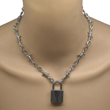 Punk Gothic Alloy Necklaces Barbed Wire Brambles Link Necklace Bracelet Bangle Hippop Choker Women Men Jewelry