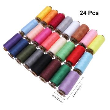 24PCS Spools of 500 Yards Sewing Threads in Assorted Color for Quilting Upholstery Beading Drapery