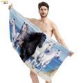 Beach Towel Crazy Horse Large Blanket Mare & Filly Bath Dry up Towel Microfiber Yoga Towel for Adult Kids Travel Camping Blanket