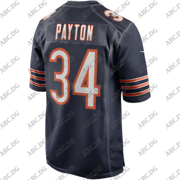 Customized Stitch American Football Jersey Men Women Kid Youth Chicago Walter Payton Navy Game Retired Player Jersey