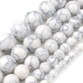 4/6/8/10/12mm Natural White Howlite Turquoises Stone Beads Round Loose Beads For Bracelet Jewellery Making 15''