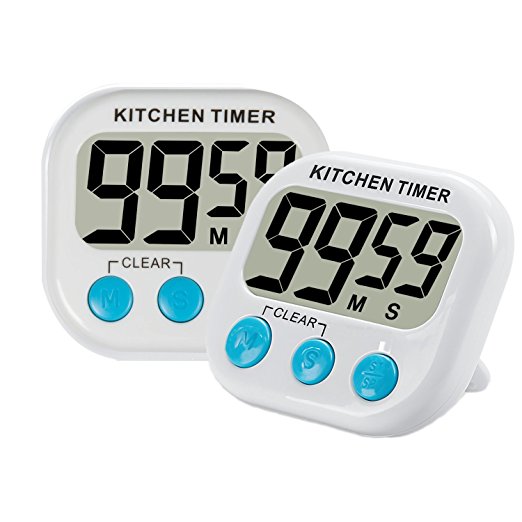 Magnetic LCD Digital Kitchen Countdown Timer Alarm with Stand White Kitchen Timer Practical Cooking Timer Alarm Clock
