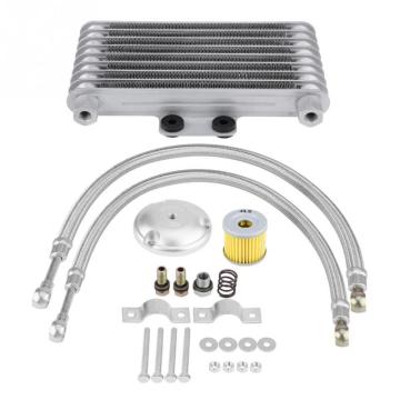 For Suzuki 125CC 150CC 200CC 1 Set Durable 125ml Motorcycle Oil Cooler Engine Oil Cooling Radiator System Kit Motor Accessories
