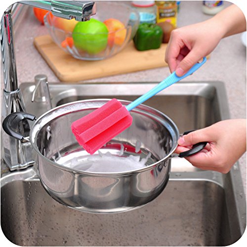 2 PCS kichen Cleaning Tool Bottle Coffe Tea Glass Cup Mug Sponge Cleaning Washing Brush (Random Color)