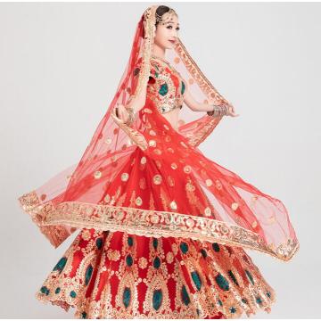 Sarees India Traditional Woman Wedding Costume Ethnic Style Lehenga Choli Performance Suits top+skirt+scarf+pants