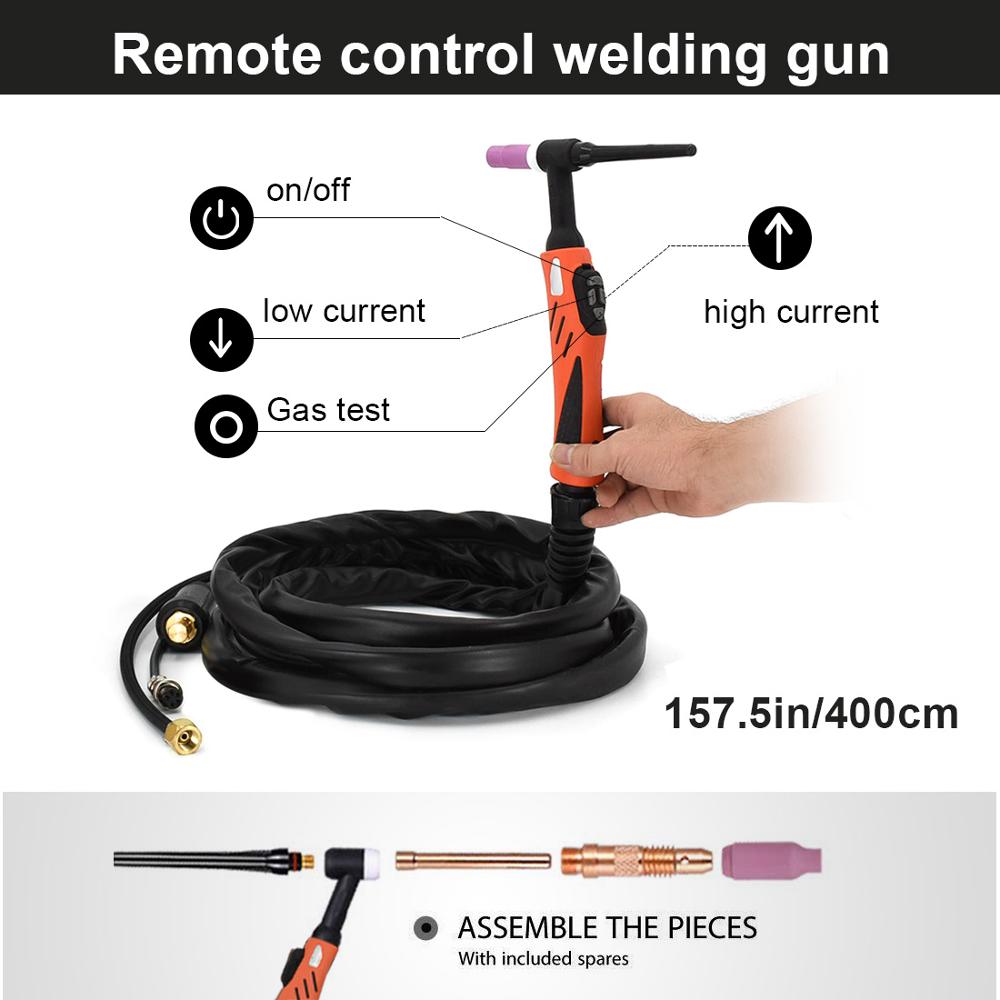 HITBOX Tig Welder TIG200P Pulse TIG ARC Functional Tig Digital Control Torch Gun Pulse Tig Stainless Steel Iron Welder