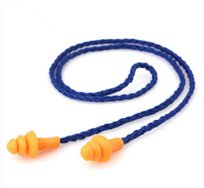 10Pcs Soft Silicone Corded Ear Plugs Ears Protector Reusable Hearing Protection Noise Reduction Earplugs Earmuff Ear Protection