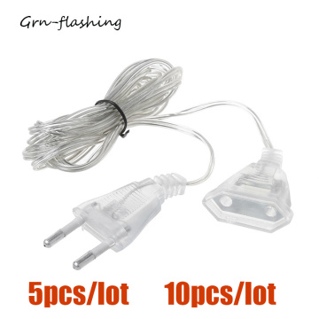 5/10pcs 3M LED String Light Power Extension Cords EU Plug Cable Extender Wire For Holiday Light Wedding Party Home Decoration