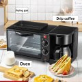 Household Electric 3 in 1 Breakfast Making Machine Multifunction Mini Drip Coffee Maker Bread Pizza Vven Frying pan Toaster