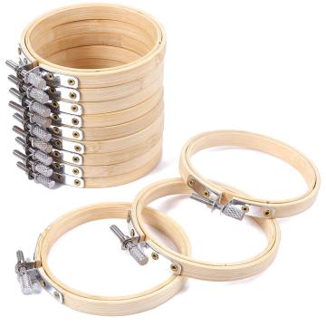 10pcs/set 8/10cm Wooden Embroidery Hoops Frame Set Bamboo Embroidery Hoop Rings for DIY Cross Stitch Needle Craft Tool