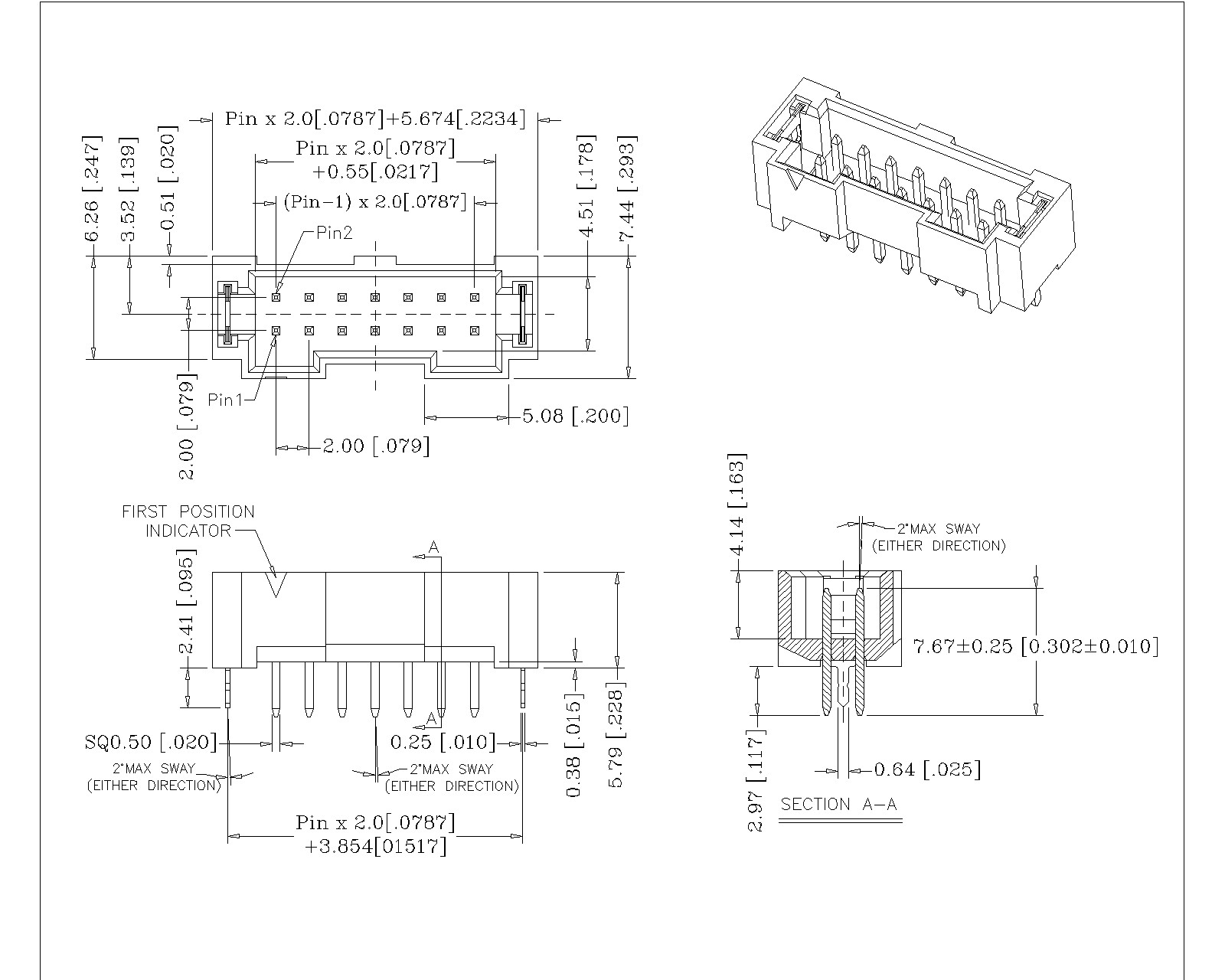 BHCS07-XXXXX  2mm SHROUDED TERMINAL STRIP