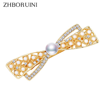 ZHBORUINI 2019 Pearl Beads Hair Clip for Woman Freshwater Pearl Jewelry Barrette Handmade Retro Beauty Hair Pin Accessories Gift