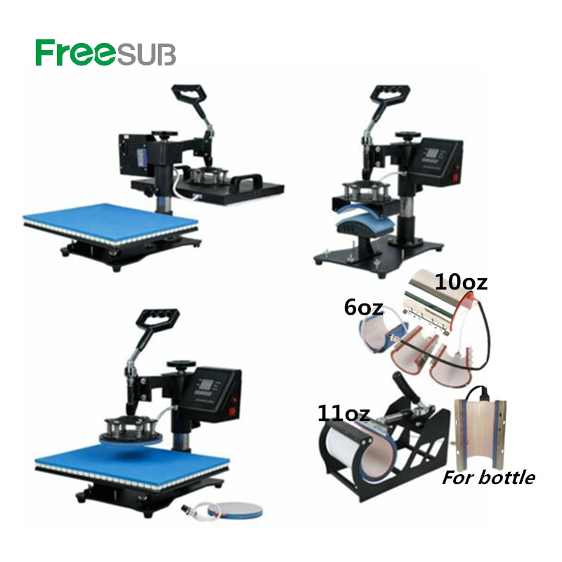 Double Display 8 in 1 Combo Heat Press Machine Sublimation Thermal Transfer Press Machine for Pen Cap Mug Plate Tshirt Printing