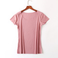 90% Bamboo Fiber Women Pink Plain Simple T Shirt Short Sleeve Female Soft Tops Women's O Collar/O-Neck Seamless Basic T-shirt