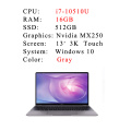 I7 16GB 512GB Gray