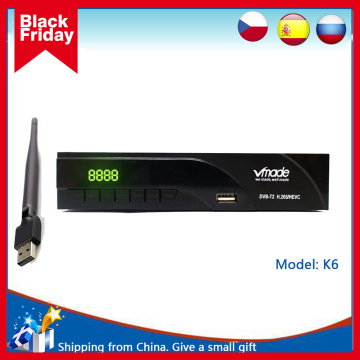 Newest DVB-T2 digital receiver supports FTA H.265/ HEVC DVB-T h265 hevc dvb t2 hot sale Europe Russia Czech Republic Germany