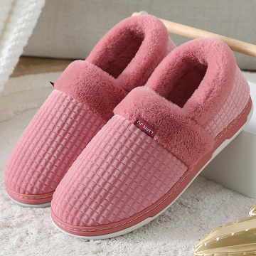 Winter Slippers for women Large size 43-45 2020 Fashion gingham warm Fur home slippers female Antiskid cozy House Shoes woman