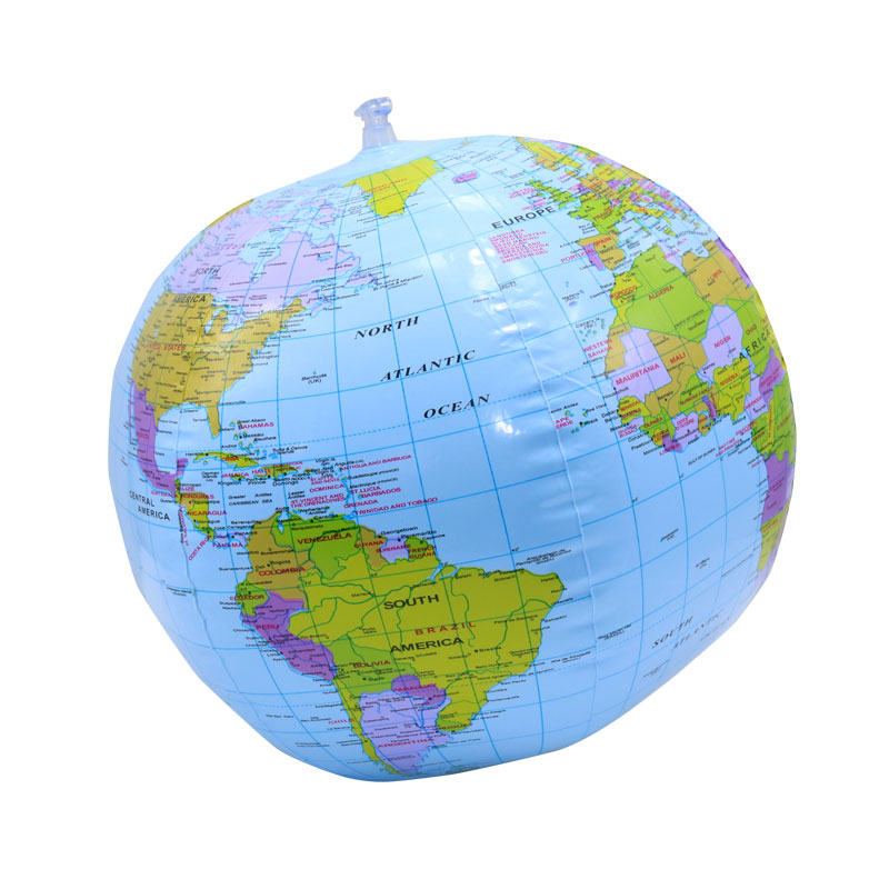 1pcs 16 Inch Inflatable Globe English Version of the World Earth Ocean Map Children Geography Education Toys Student Supplies