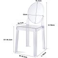 Modern Set of 4 Ghost Side Chair Transparent Crystal Dining Chairs Plastic Acrylic Vanity Chair for Kitchen Wedding Party Garden