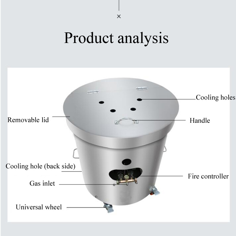 Stainless Steel Chestnut Roaster Machine For Macadamia Nut Chickpeas Commercial Vertical Nut Roasting Machine