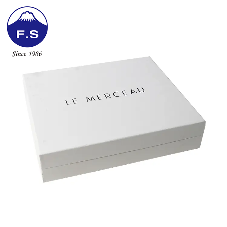 Hard Rigid Cardboard Box Matt White Gold Foil