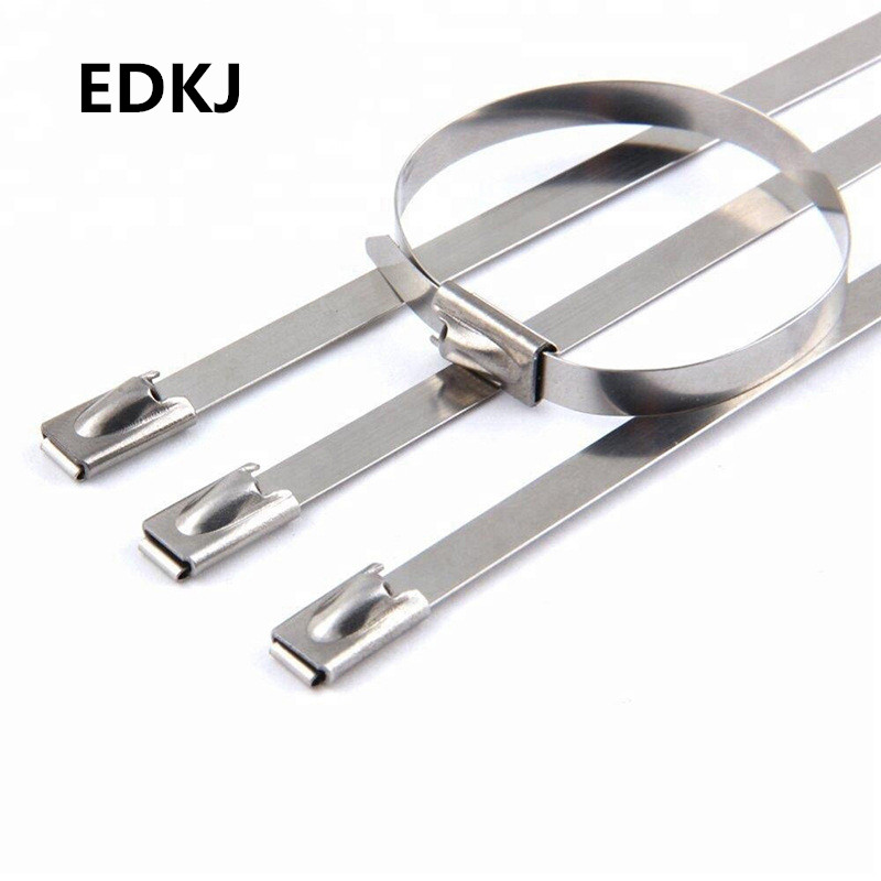 10PCS 7.9x100/150/200/250/300/350/400mm STAINLESS STEEL METAL CABLE TIES TIE ZIP WRAP EXHAUST HEAT STRAPS INDUCTION PIPE