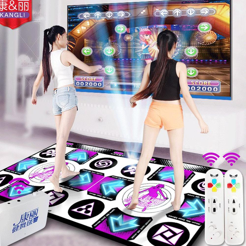 Dual-use wireless Dance Pads Mats TV PC Flash Light Guide Double Dance Mat Wireless Controller Games Yoga Mats Fitness