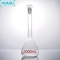 HUAOU 2000mL Volumetric Flask Class A Neutral Glass with one Graduation Mark and Glass Stopper Laboratory Chemistry Equipment