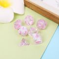 7 Pcs/Set New Game Dice Transparent Fashion Dices Multi-side Desktop Games Party Play Gifts Polyhedral Black/Pink