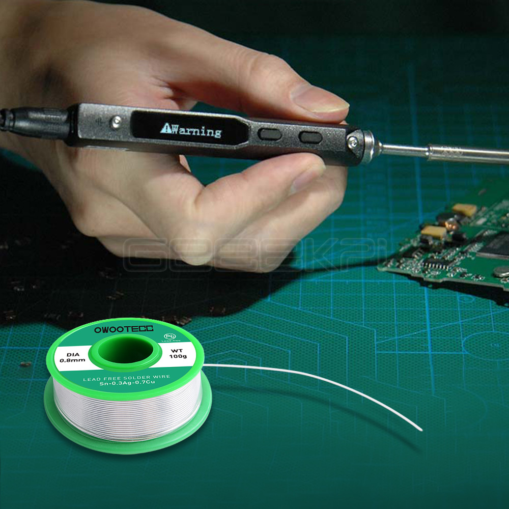 GeeekPi 100g 0.8mm 1mm Tin Lead Rosin Core Solder Wire which contains 0.3% silver forcircuit board, DIY